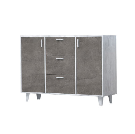 Комод с 3мя ящиками и 2 дверями на ножках К-2 ЭГО, бетон/камень 