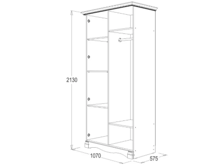 Шкаф 2-х дверный Ольга 1Н 