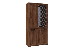 Шкаф с полками и витриной СШ-2  София, Дуб Крафт Табачный