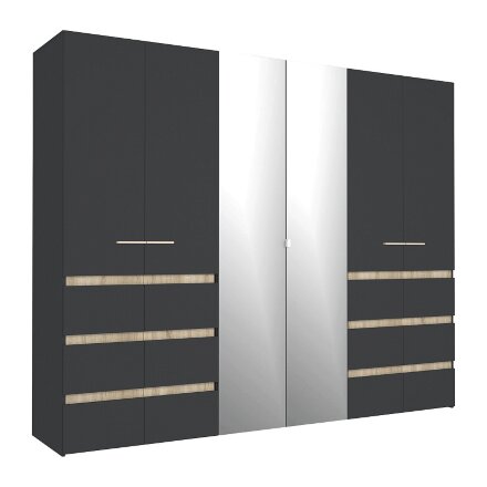 Шкаф для одежды и белья 6-створчатый 7 Анона, Антрацит 