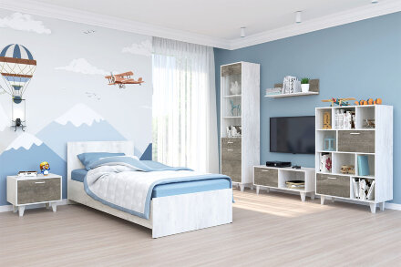 Комод с 3мя ящиками на ножках К-3 ЭГО, бетон/камень 