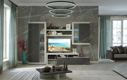 Навесная полка НПС-1200 Соната, Крафт белый - Антрацит 