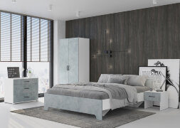 Модульная спальня Victor, белый/бетон