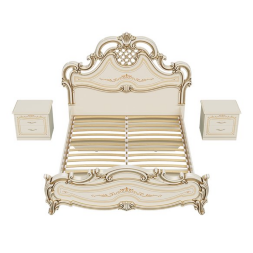 Кровать шелкография СГ-10Ш Грация, Слоновая кость ​