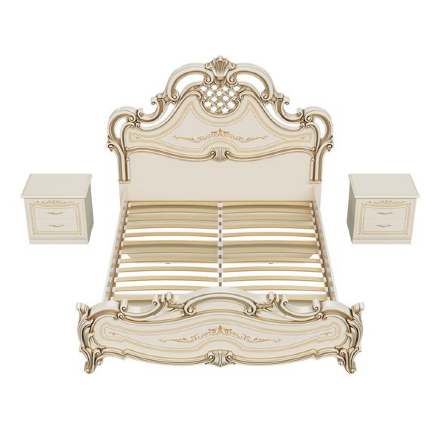 Кровать шелкография СГ-10Ш Грация, Слоновая кость ​ 