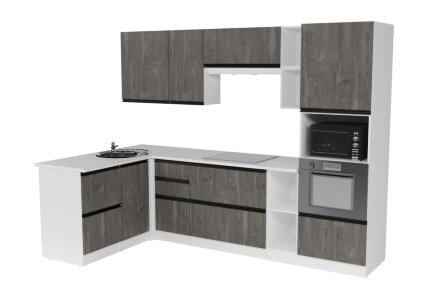 Кухонный гарнитур Ноктюрн мега прайм, 150х270 см 