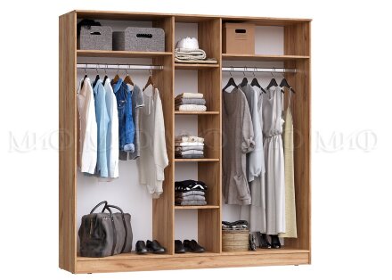 Шкаф для одежды 5 двери Мартина, графит/дуб крафт  