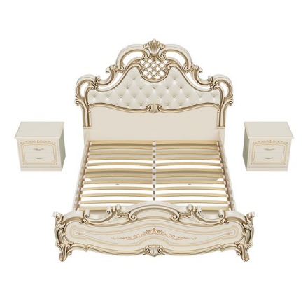 Кровать мягкое изголовье СГ-10 Грация, Слоновая кость ​ 