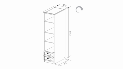 Шкаф-пенал с ящиками ШиК-4 (Уголок школьника 2)
