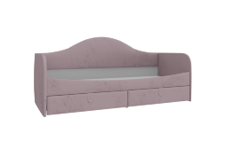 Кровать с 2 ящиками в мягкой обивке Фокс