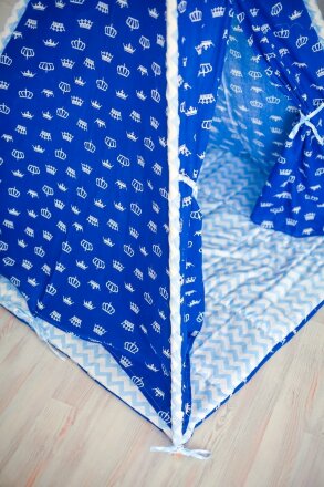 Детский вигвам игровой, синие короны 