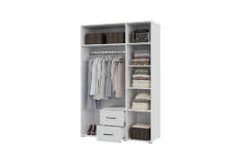 Шкаф 3х-створчатый с ящиками Victor, сонома/белый