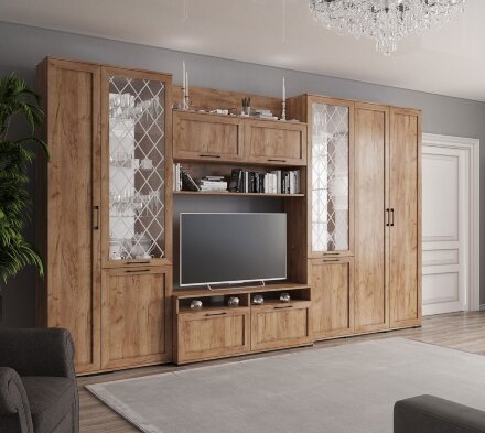 Модульная гостиная София, Дуб Крафт Табачный  