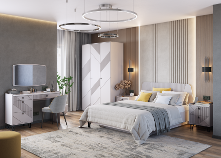 Кровать с мягким изголовьем и подъемным механизмом Кашемир 