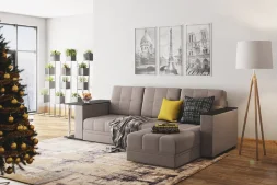 Диван угловой со столиком Атлант (рогожка) 