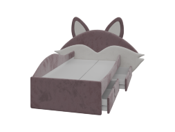 Кровать с 2 ящиками в мягкой обивке Фокс (Лиса) 