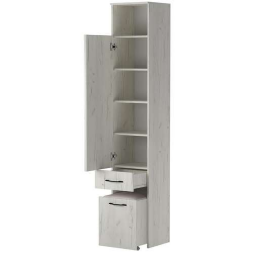 Пенал с пуфом и зеркалом Италия, Крафт Белый