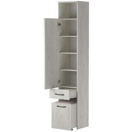 Пенал с пуфом и зеркалом Италия, Крафт Белый 