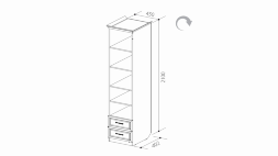 Шкаф комбинированный (В-2) ШиК-6 (Уголок школьника 2)