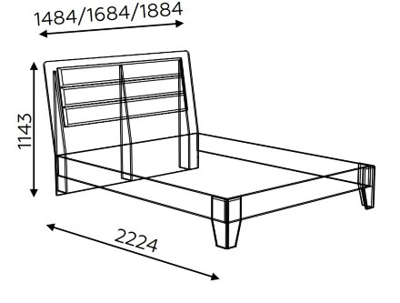 Кровать с подсветкой в изголовье Моника (орт.основание) 