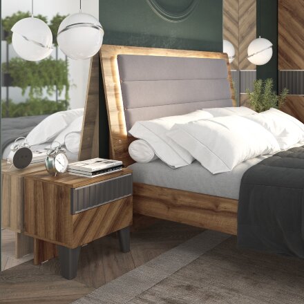 Кровать с подсветкой в изголовье Моника (орт.основание) 