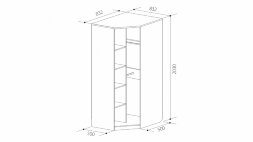 Шкаф угловой с зеркалом Юниор-7 (Прованс)