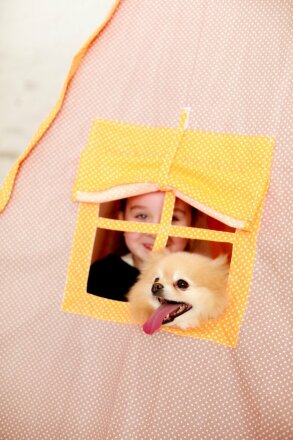 Детский вигвам игровой, розовый горох 