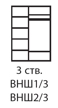 Шкаф 3 двери Венеция ВНШ2/3 (без зеркал) 