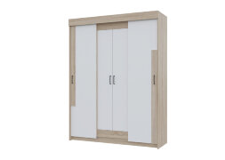 Шкаф-купе Victor с зеркалами, сонома/белый