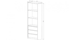 Стеллаж 3 ящика Бостон, дуб Вотан