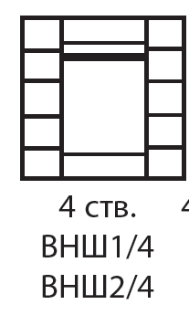 Шкаф 4 двери Венеция ВНШ1/4 (2 зеркала) 