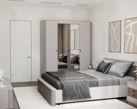 Кровать двуспальная Фантазия, Кашемир патина 