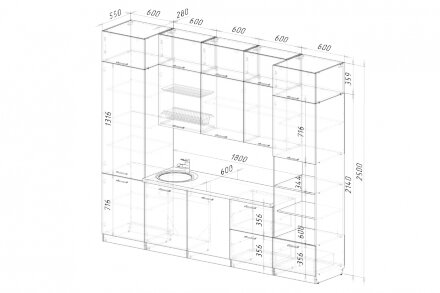 Кухонный гарнитур Дюна экстра 2, 300 см (ПМ) 