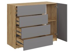 Комод Бостон КМ-001 Бостон ЛДСП, дуб крафт/серый шифер 