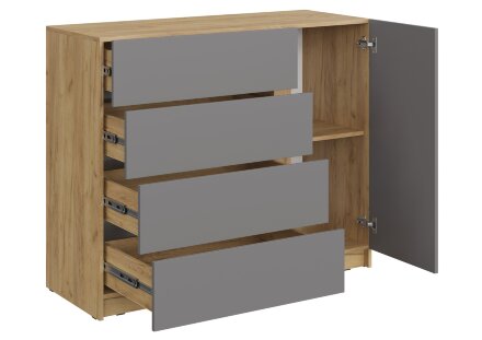 Комод Бостон КМ-001 Бостон ЛДСП, дуб крафт/серый шифер  