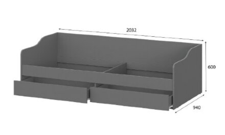 Кровать КР-2, графит 