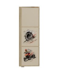 Дверь (3шт ) с фотопечатью Форсаж, сонома