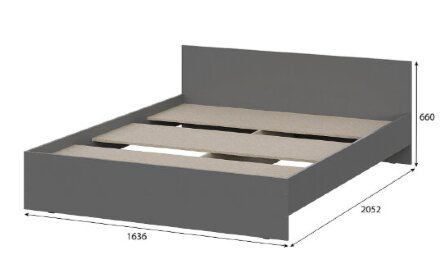 Кровать Денвер, графит серый 