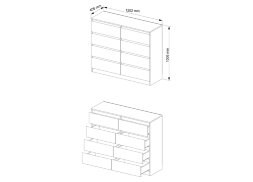 Комод Мори МК 1200.8/2 графит