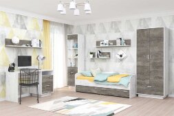 Стол с 2мя ящиками Ст-1 ЭГО, бетон/камень