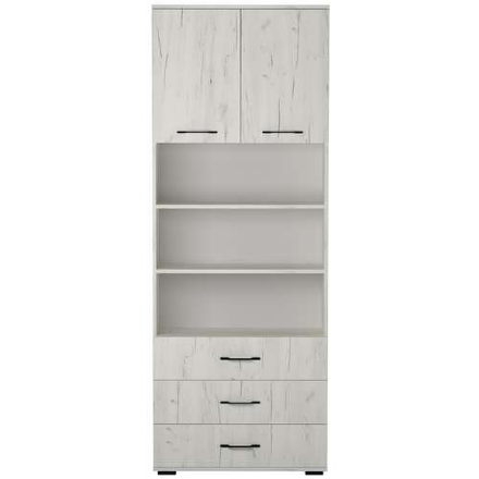 Шкаф 2-х дверный, 3 ящика Италия, Крафт Белый 