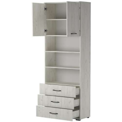 Шкаф 2-х дверный, 3 ящика Италия, Крафт Белый