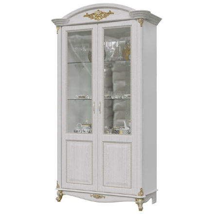 Шкаф-витрина 2-х дверный Да Винчи, Белый 