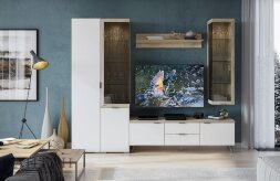 Шкаф со стеклом и 2 ящиками ШК-3019 Анима  