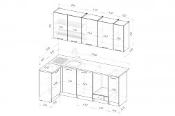 Кухонный гарнитур Дюна прайм 400, 110х200 см