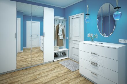 Шкаф 4х-створчатый с зеркалом Тиффани 