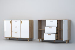 Комод с 3мя ящиками и 2 дверями К-2 ЭГО, Дуб Крафт