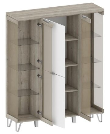 Шкаф-тумба 2 двери и 2 витрины ШК-3026 Анима 