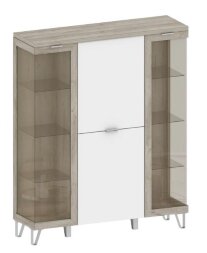 Шкаф-тумба 2 двери и 2 витрины ШК-3026 Анима