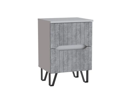 Тумба прикроватная Ливерпуль, белый / бетон светлый 